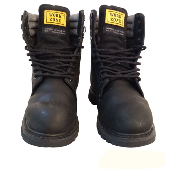 WorkZone Boots Soft Toe Black Lace Up Goodyear Welt Construction Men's Size 11 - Picture 1 of 12